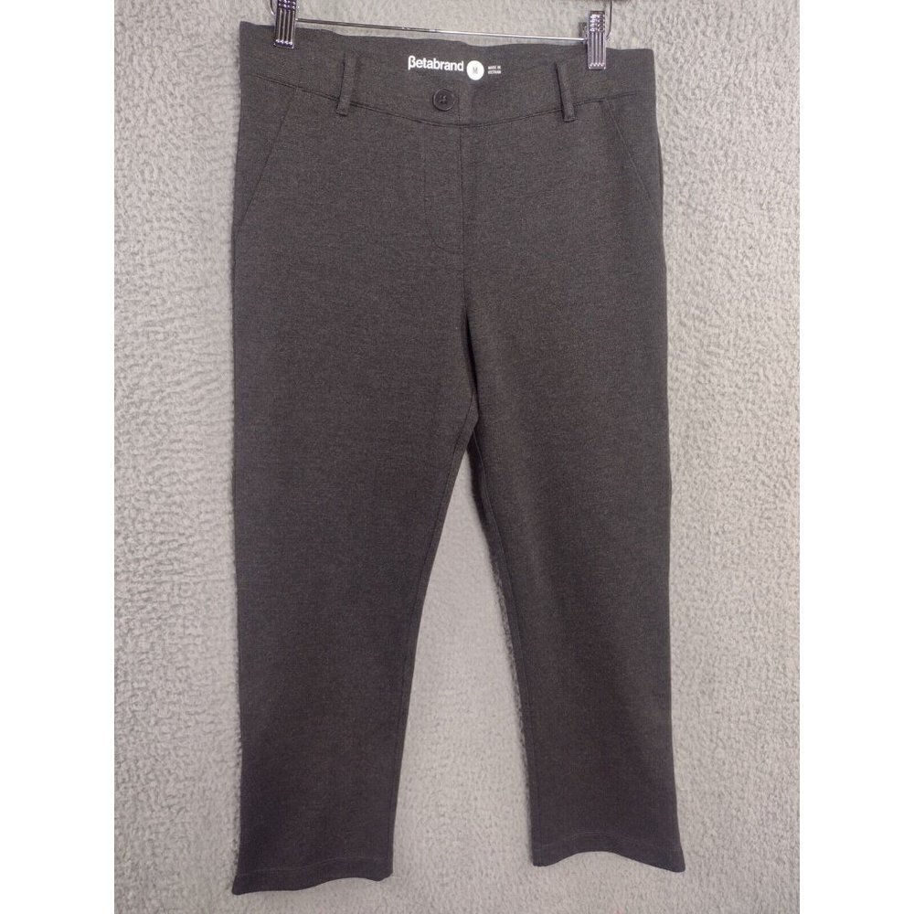 Betabrand Classic‎ Pants Womens Medium Dress Crop Yoga Pants Stretch Black